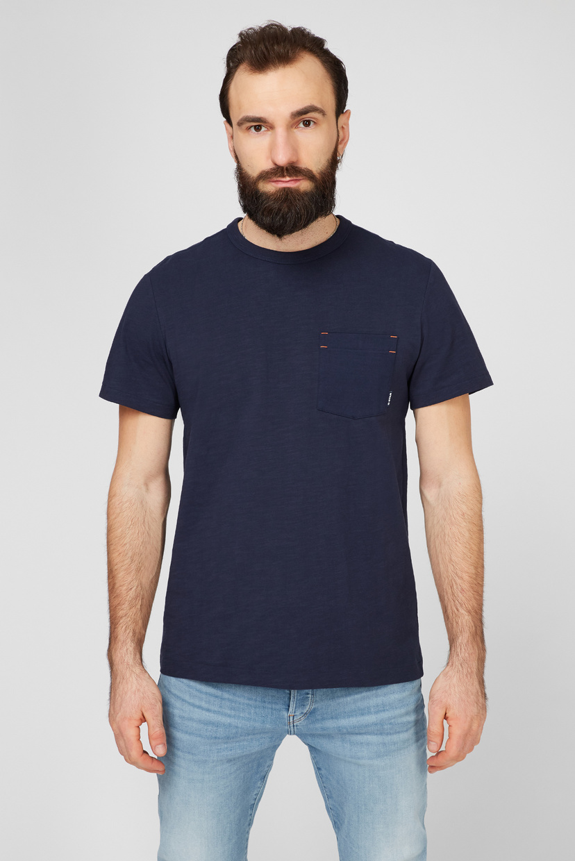 

Мужская синяя футболка Contrast mercerized pkt G-Star RAW M D19203,B255