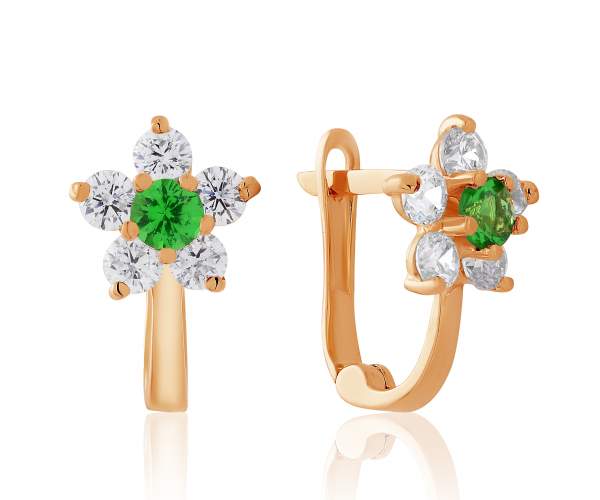 

Серьги золотые с английской застежкой с цирконами, С0443З