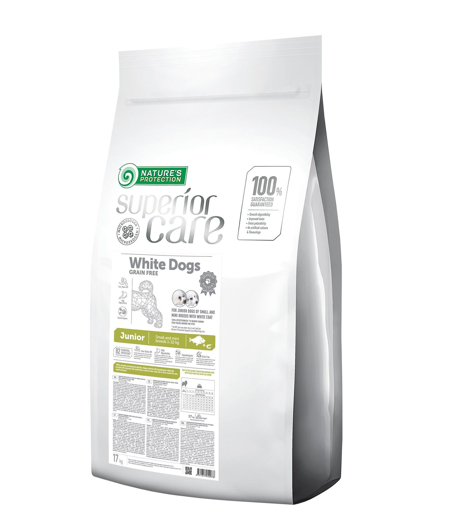 

Корм для щенков малых пород с белой шерстью Nature's Protection Superior Care White Dog Junior Small Breeds 17 кг