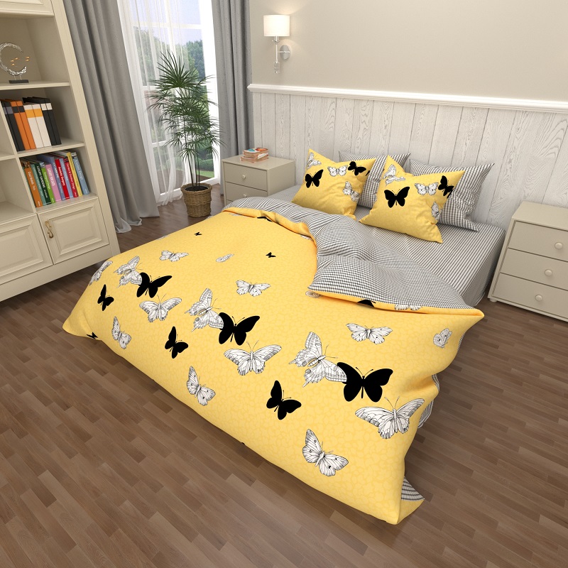 

Комплект постельного белья Уютная Жизнь Бязь Голд Семейный 150x220x2 (K-G-N-7649-A-B)
