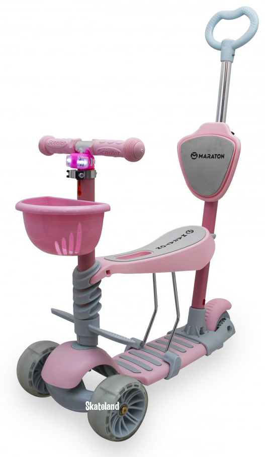 

Самокат Maraton Tucson Pink Беговел с родительской ручкой