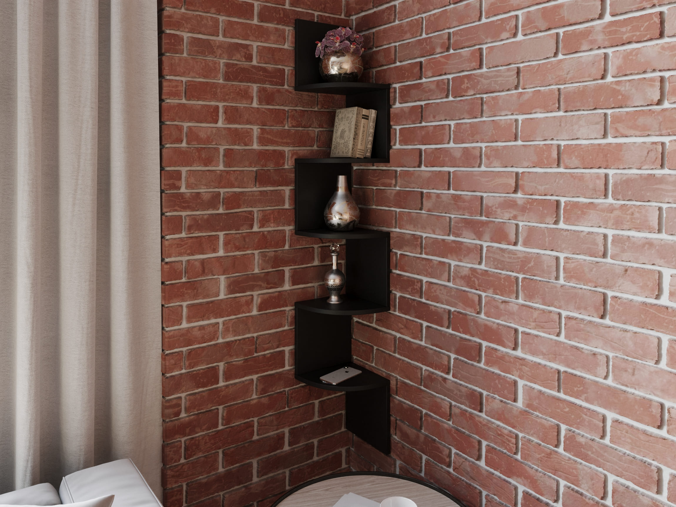 

Угловая полка для книг Rimos 240x1520x240 мм Черный (Z-48_BL)