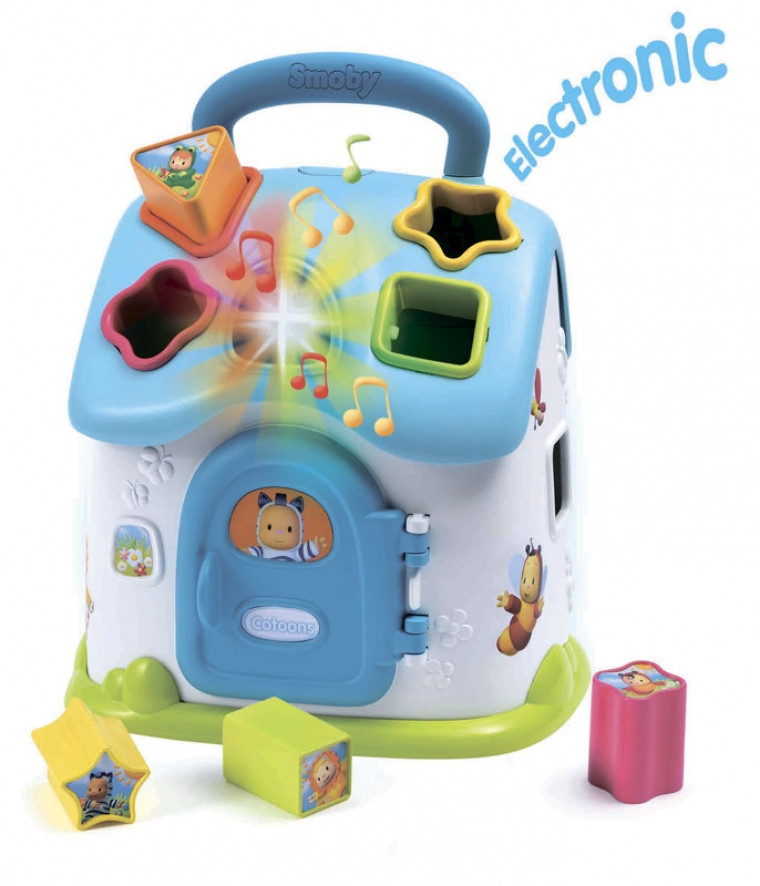 

Игрушка сортер домик Cotoons голубой Smoby со звуковыми и световыми эффектами (110403)
