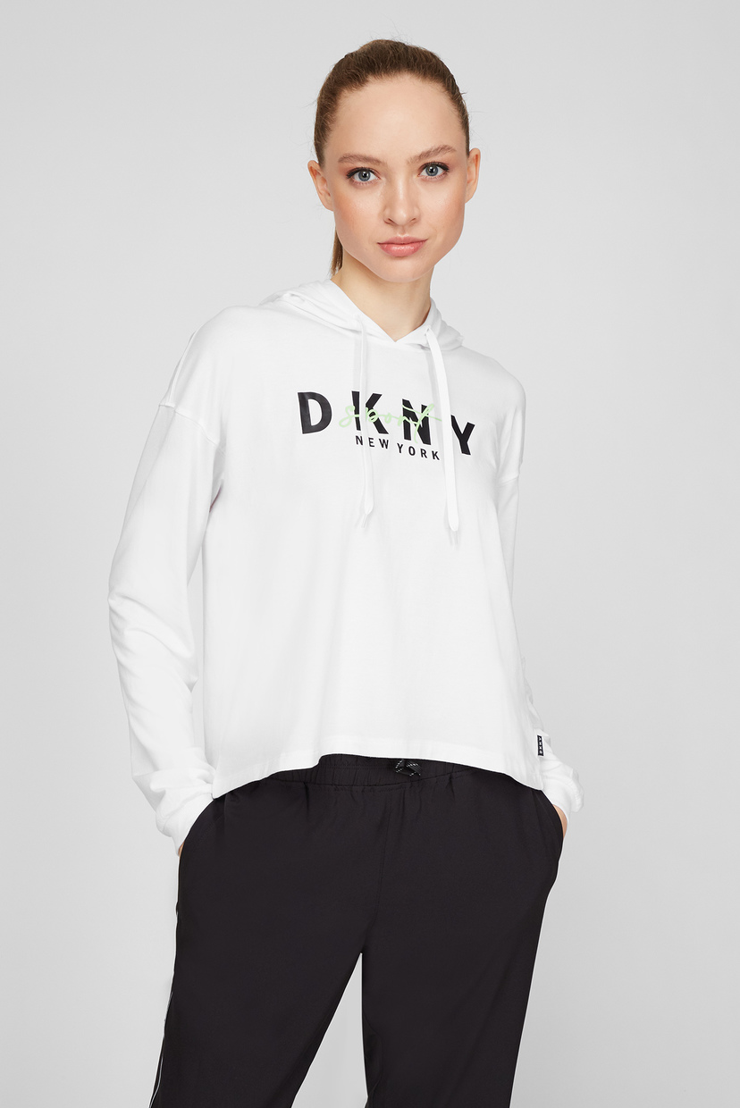 

Женское белое худи GRAPHIC SCRIPT LOGO DKNY  DP0T7855, Женское белое худи GRAPHIC SCRIPT LOGO DKNY S DP0T7855