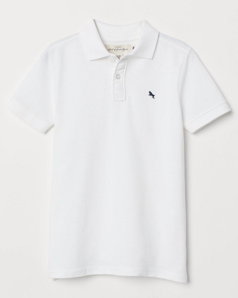 

Футболка-поло H&M 0696429001 146-152 СМ Белый 64019