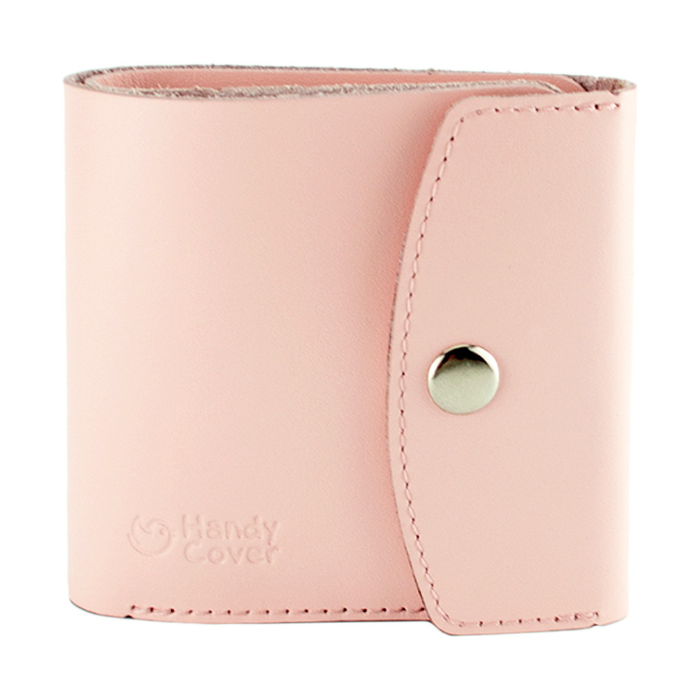 

Женский кожаный кошелек маленький на кнопке Handycover HC0062 пудровый