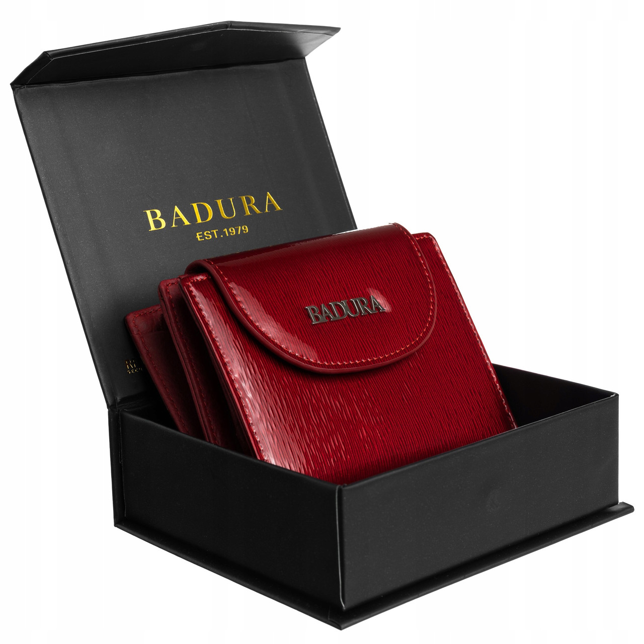 

Женский лаковый кошелек маленький красный Badura B-41373P-SH