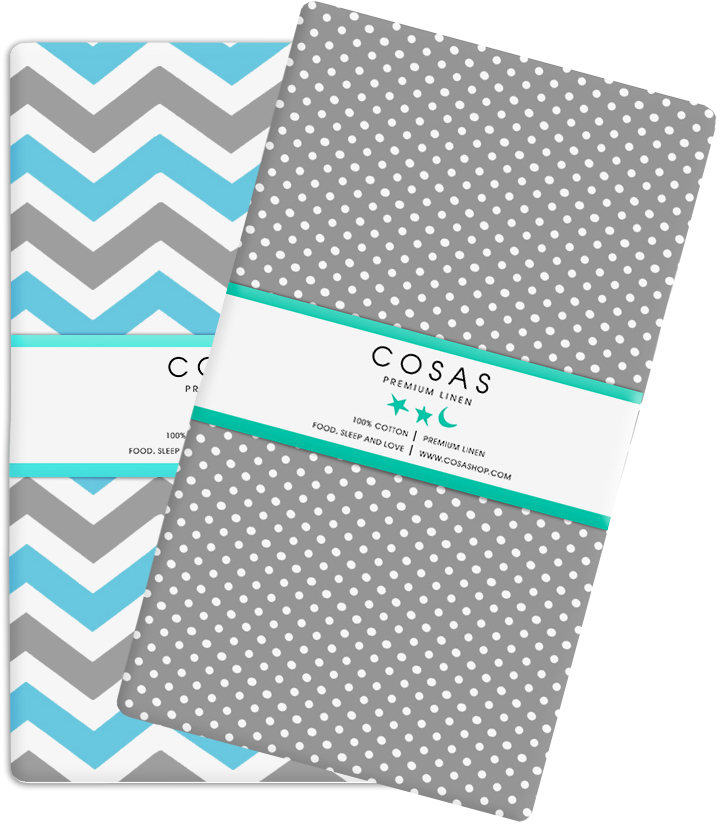 

Набор простыней Cosas Set Sheet Zig Blue Grey Drop GWhite 155х240 2 шт