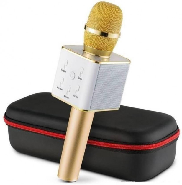 

Портативный беспроводной Караоке Микрофон MagicMusic Q7 с чехлом Gold (RO7QOR1711)