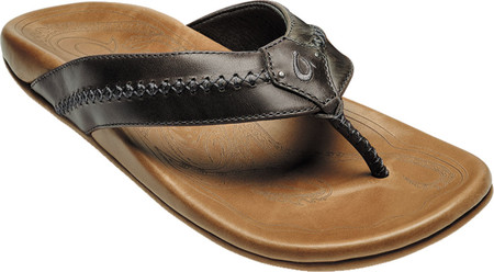 

Мужские вьетнамки, сланцы OluKai Mea Ola Flip Flop Charcoal/Fox Full Grain Leather 47