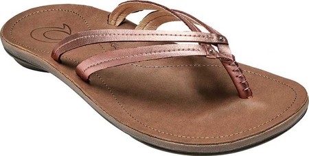 

Женские вьетнамки, сланцы OluKai U'I Thong Sandal Pink Copper/Sahara Full Grain Leather 41