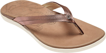 

Женские вьетнамки, сланцы OluKai Honu Flip Flop Pink Copper/Sahara Full Grain Leather 41