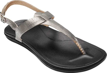 

Женские сандалии OluKai Ekekeu Thong Sandal Silver/Black Leather 39