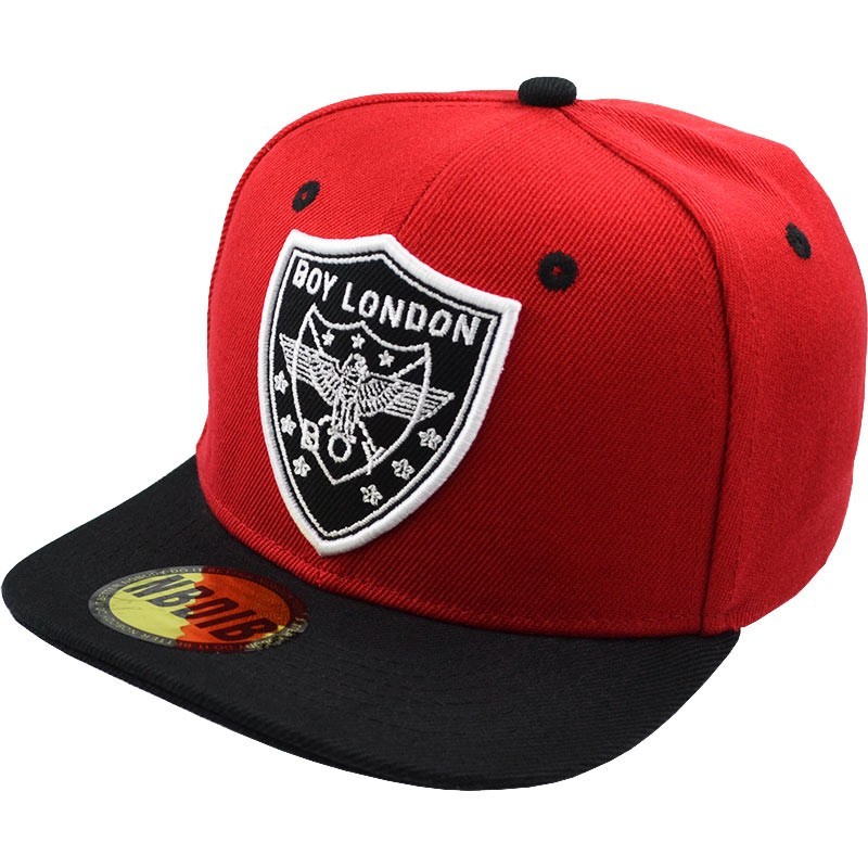 

Детская кепка бейсболка Boy London красная с черным козырьком на застежке 50-54 см 700-1384
