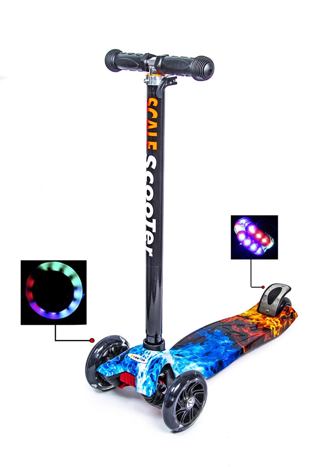 

Детский самокат Scooter MAXI Fire and Ice Светящиеся колеса