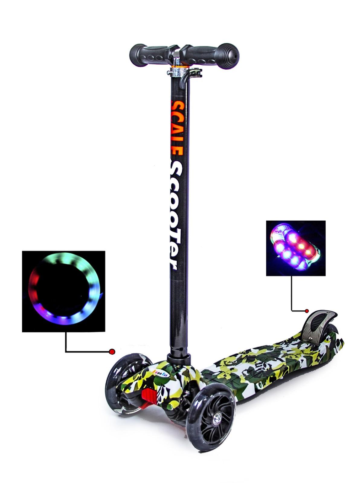 

Детский самокат Scooter MAXI Military Светящиеся колеса