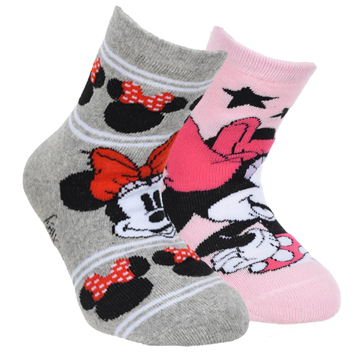 

Носки махровые 2 пары Disney Minnie Mouse (Минни Маус) 023-026 р Розовый/серый HS06252