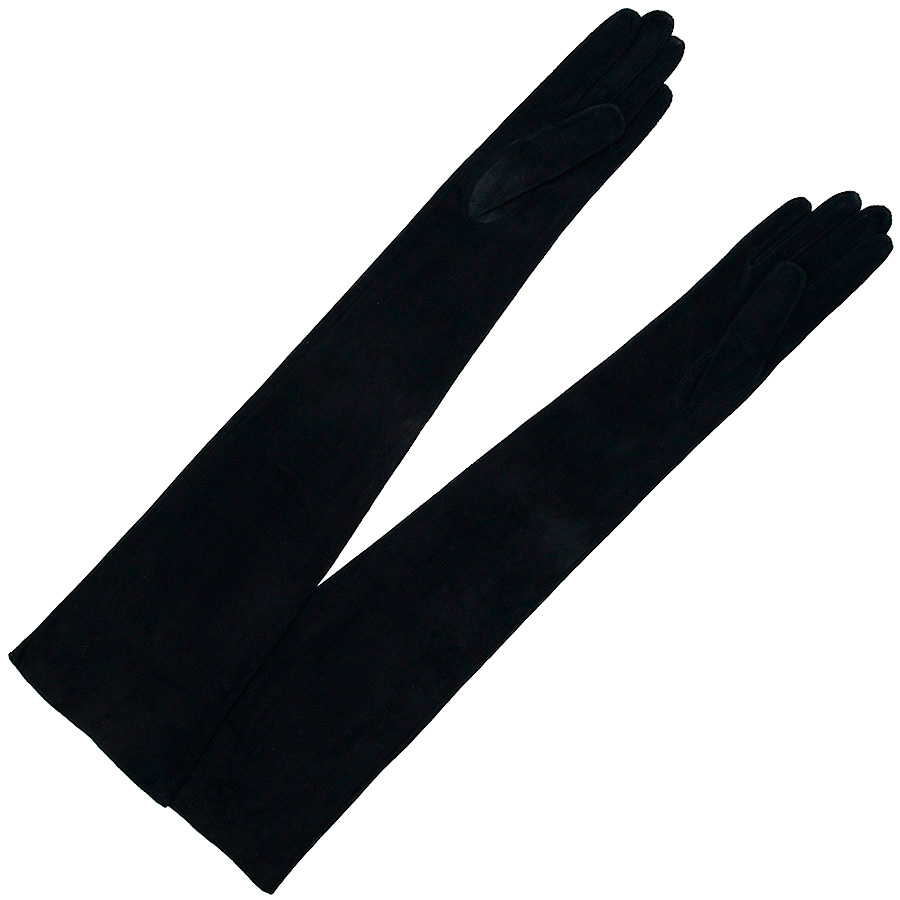 

Длинные перчатки Alpa Gloves, велюровые, Черные, (6,5)