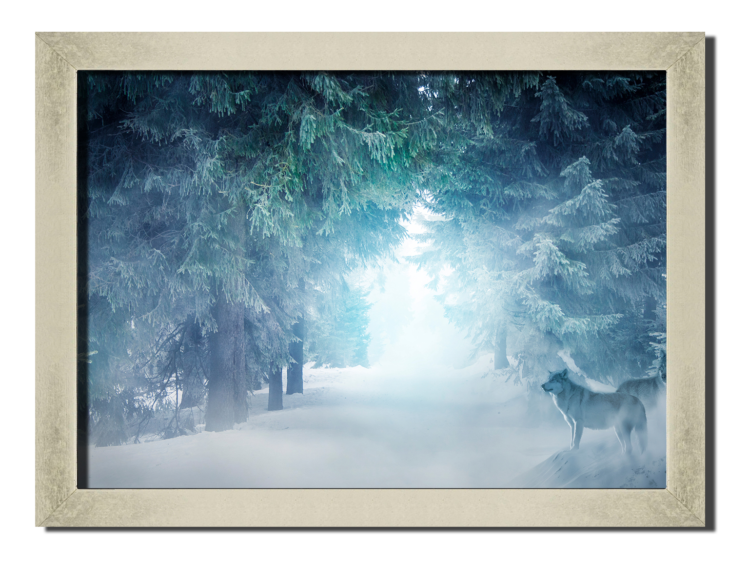 

Silver frame картина на файн-арт бумаге волки зимой лес Hotel Arizona HD 31 см x 41 см