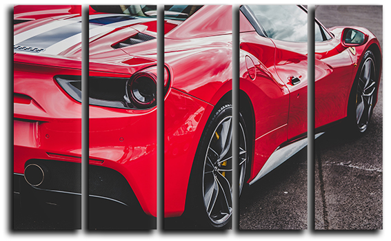 

Модульная картина на холсте из 5 частей суперкар Ferrari 488 спортивный Феррари Hotel Arizona HD 89 см x 140 см