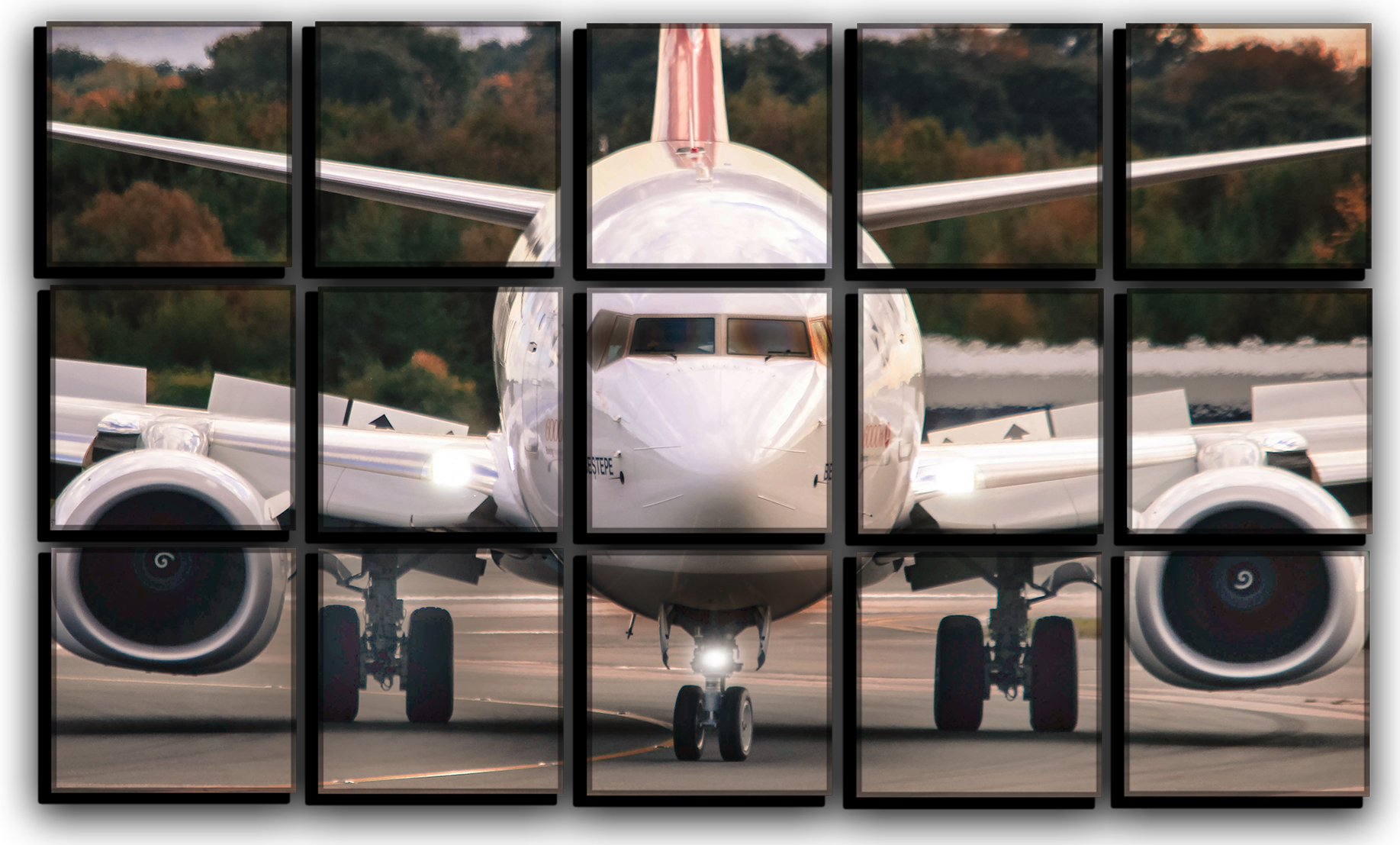 

Модульная картина на холсте из 15 частей самолет Boeing 737 авиация Hotel Arizona HD 77 см x 127 см