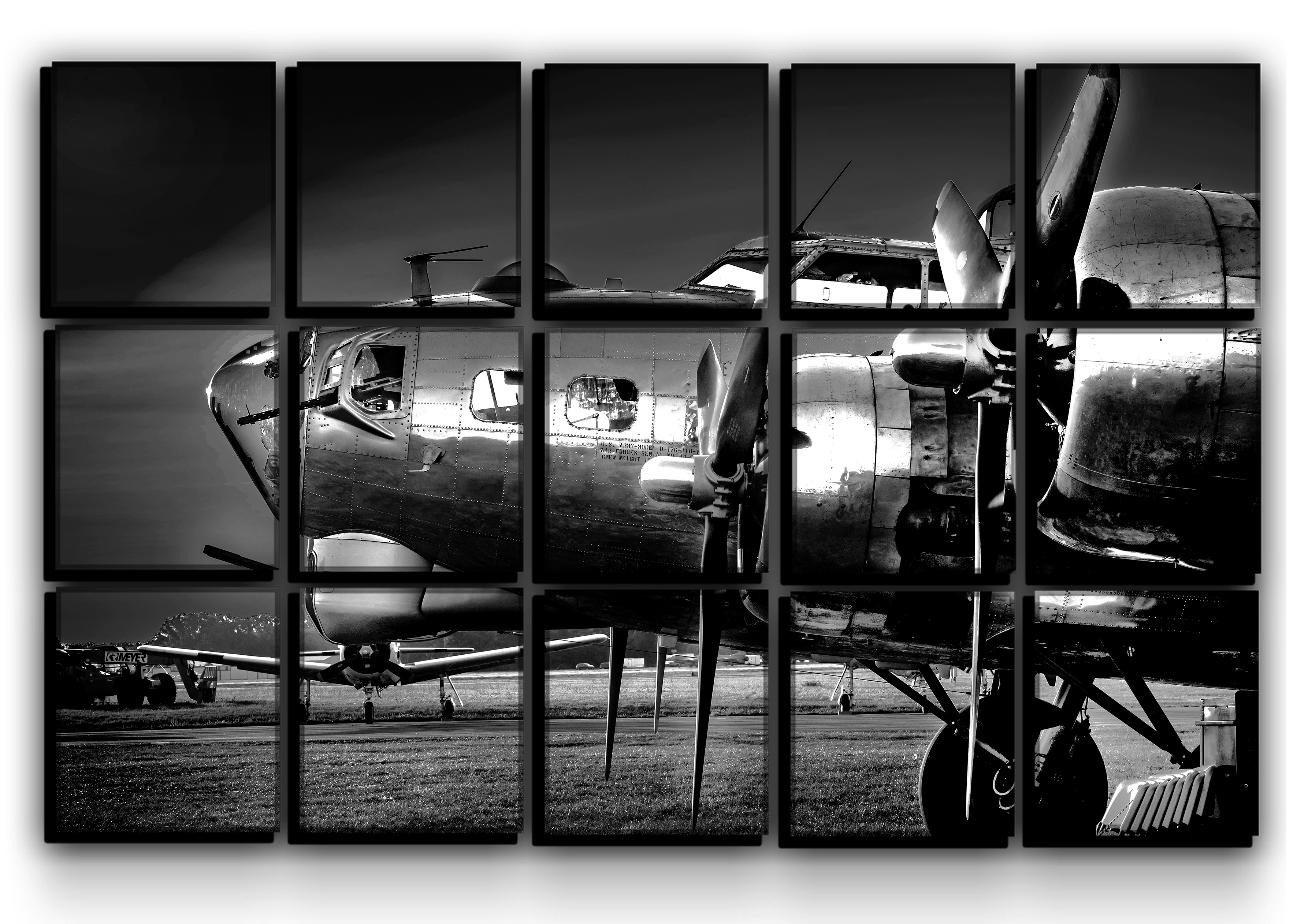 

Модульная картина на холсте из 15 частей военный самолет B-17 Летающая крепость Hotel Arizona HD 77 см x 127 см