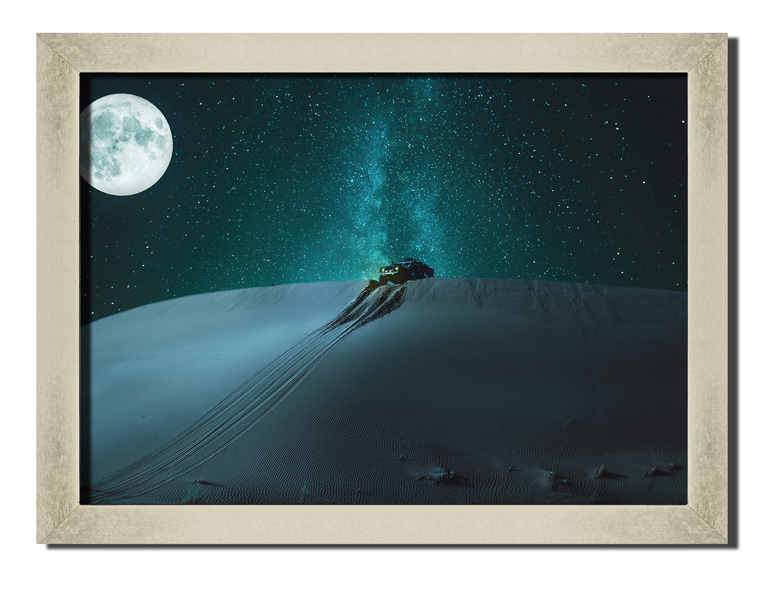 

Silver frame картина на файн-арт бумаге Ночная пустыня природа пейзаж ландшафт Hotel Arizona HD 31 см x 41 см