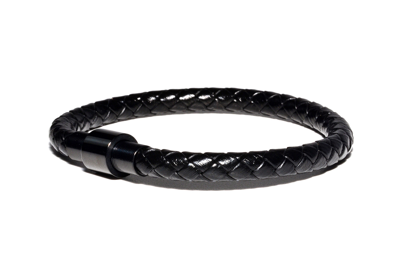 

Браслет Кожаный MS Bracelet Leather Black 221msb мужской Черный 19 размер