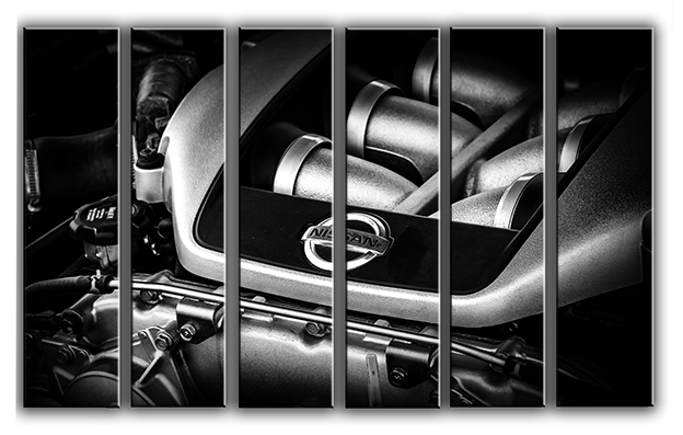 

Модульная картина на холсте из 6 частей Двигатель Nissan GT-R спортивные гоночные авто суперкары Hotel Arizona HD 112 см x 171 см