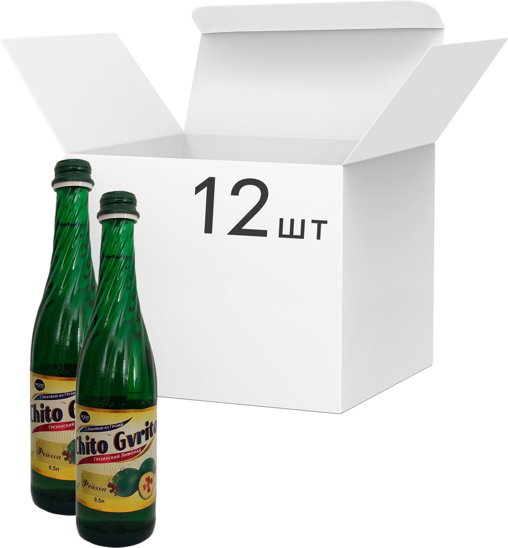 Акція на Упаковка лимонада Chito Gvrito Фейхоа 0.5 л х 12 бутылок (4860112000697) від Rozetka UA