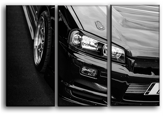 

Модульная картина на холсте из 3 частей спорткар Nissan Skyline R34 дрэг рейсинг авто Hotel Arizona HD 56 см x 84 см