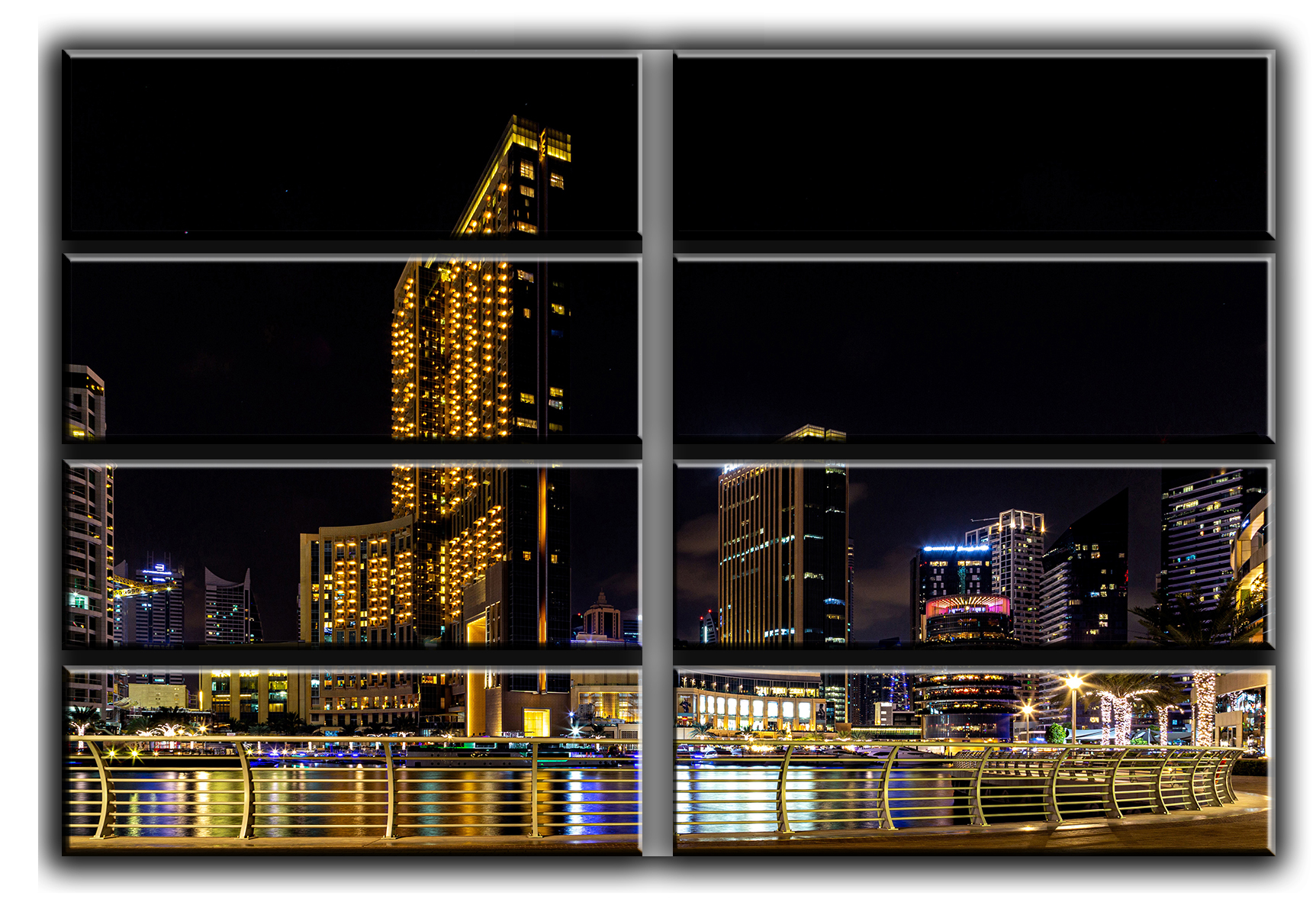 

Модульная картина на холсте из 8 больших частей залив в Дубай городской пейзаж улицы урбан Hotel Arizona HD 178 см x 254 см