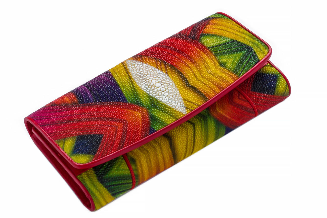 

Кошелек из кожи ската Красный (stw 32)