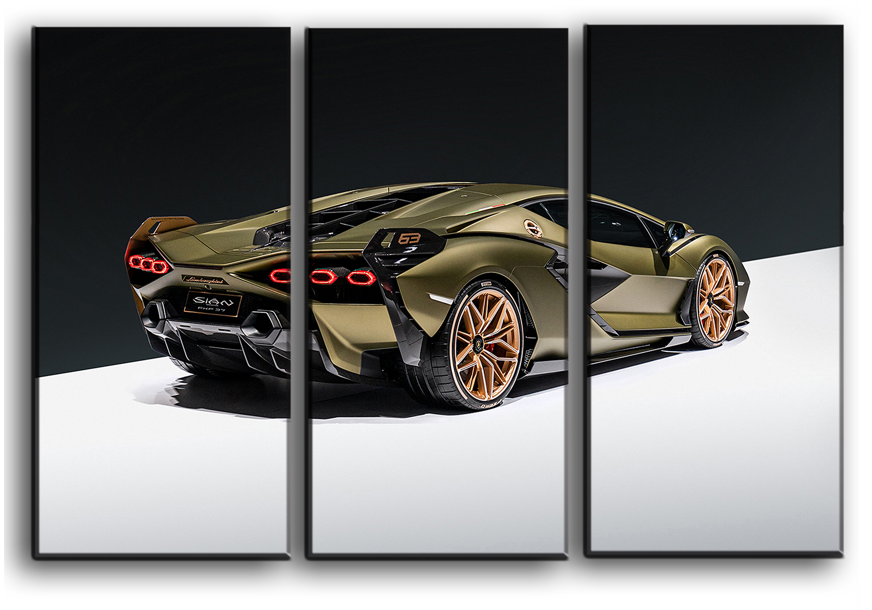 

Модульная картина на холсте из 3 частей машина Lamborghini Sian спортивное авто Hotel Arizona HD 56 см x 84 см