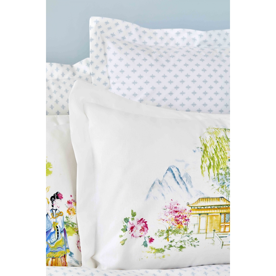 

Постельное белье Karaca Home - Hinata yesil 2019-2 зеленый пике 220*230 евро