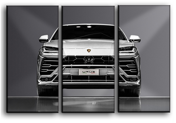 

Модульная картина на холсте из 3 частей авто Lamborghini Urus споривное авто Hotel Arizona HD 56 см x 84 см