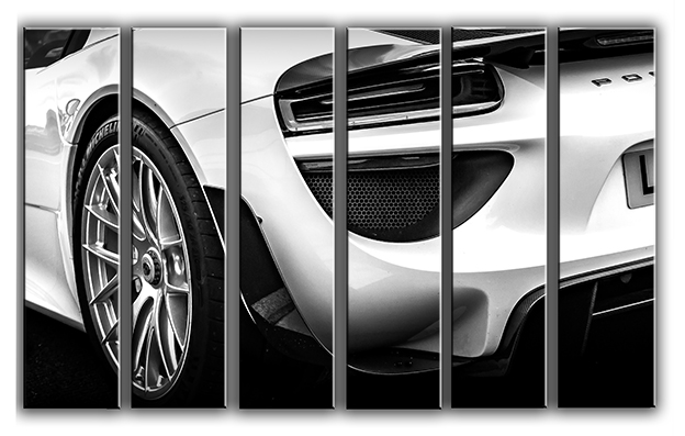 

Модульная картина на холсте из 6 частей спортивный авто Porsche 918 Порше Hotel Arizona HD 112 см x 171 см