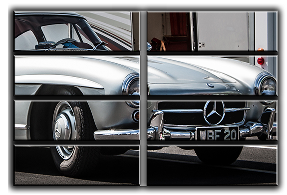 

Модульная картина на холсте из 8 больших частей MERCEDES-BENZ 300SL классический Мерседес Hotel Arizona HD 178 см x 254 см