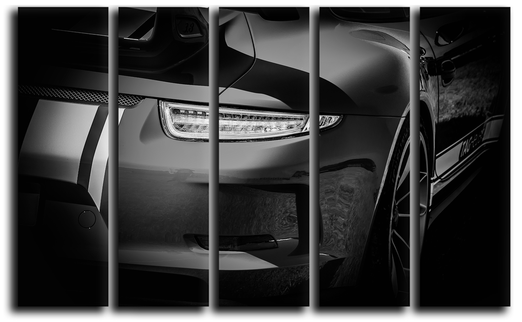 

Модульная картина на холсте из 5 частей Авто Porsche 911 GT3 споривное авто Порше Hotel Arizona HD 89 см x 140 см