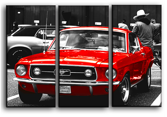 

Модульная картина на холсте из 3 частей Ретро авто Ford Mustang 1964 ретро авто Hotel Arizona HD 56 см x 84 см