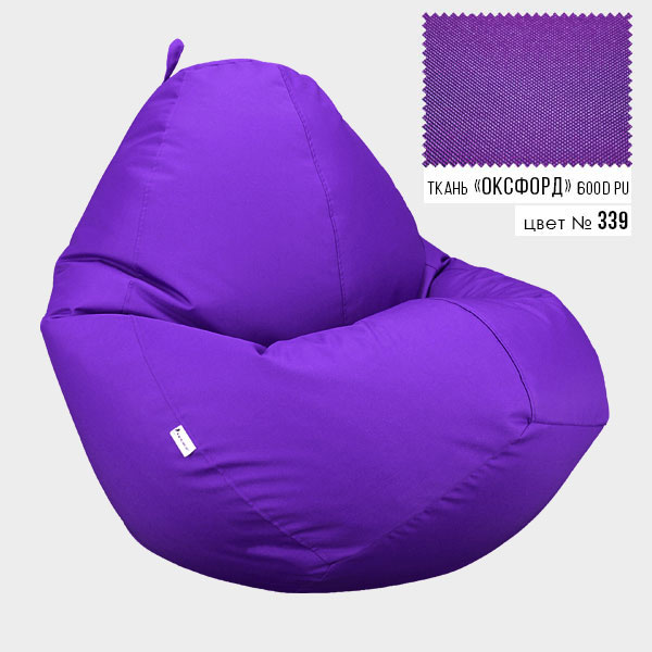 

Бескаркасное кресло мешок груша Овал Coolki XXL 90x130 Фиолетовый (Оксфорд 600D PU)