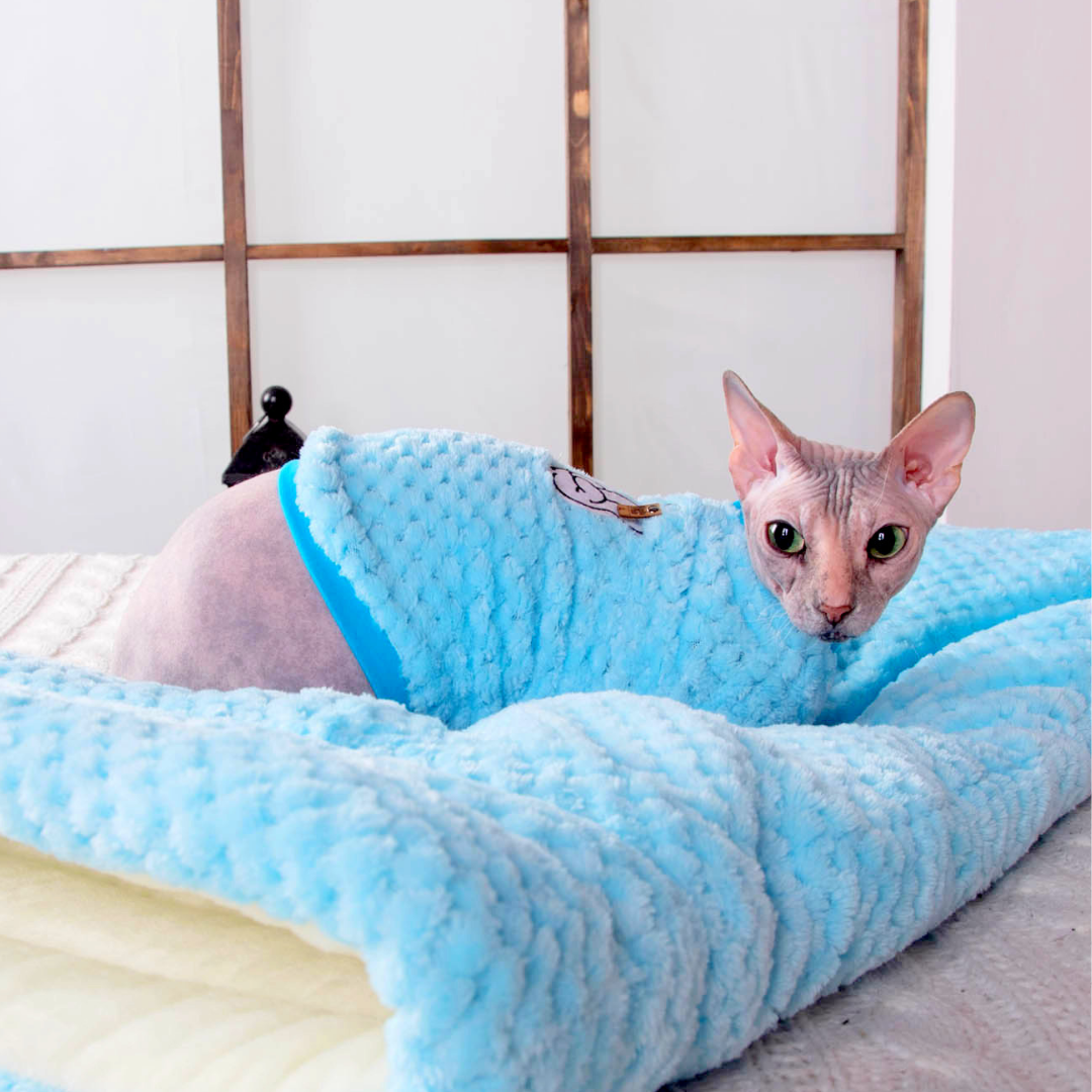 

Дом - нора мешок для кошек и собак Style Pets (MM/ Frida - Blue ) размер L 50 см на 75 см