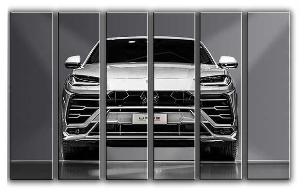 

Модульная картина на холсте из 6 частей авто Lamborghini Urus споривное авто Hotel Arizona HD 112 см x 171 см