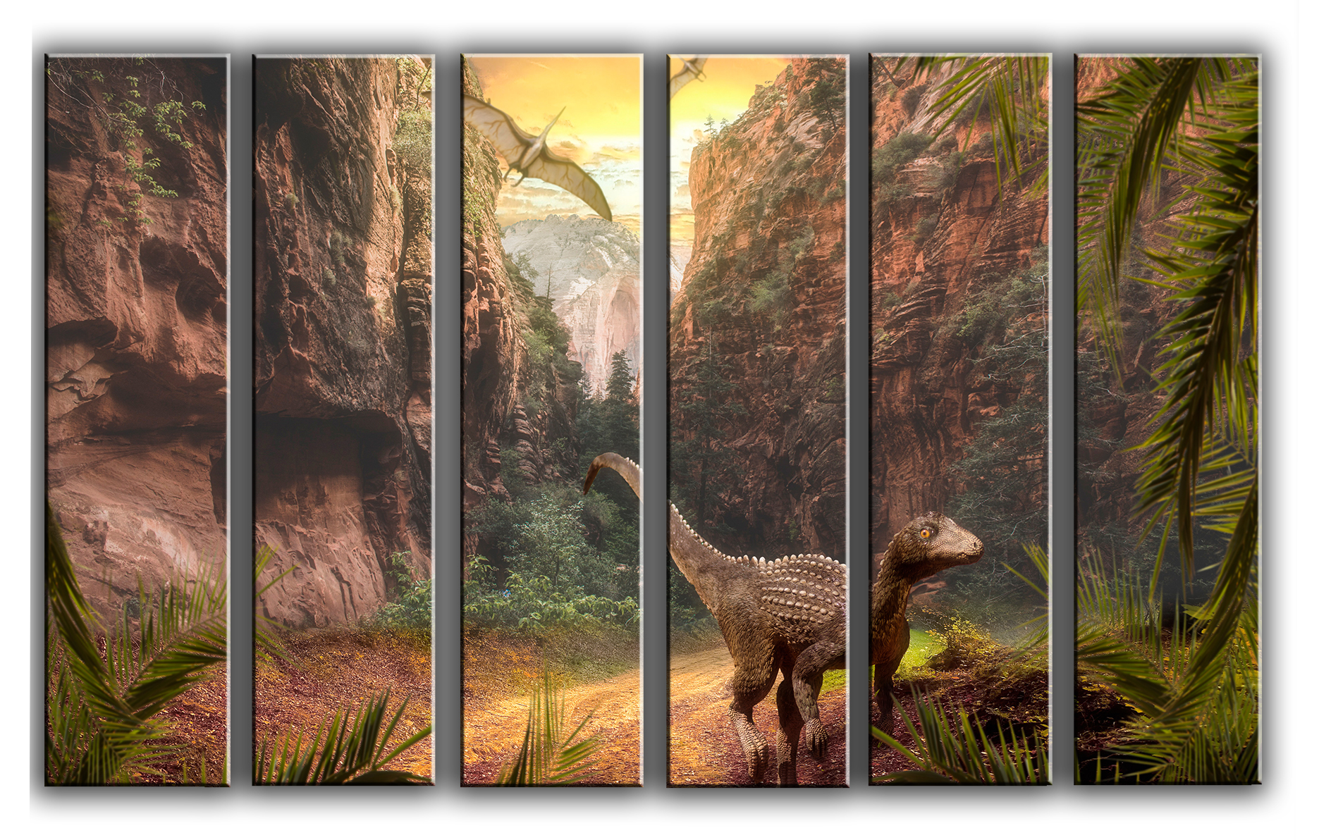 

Модульная картина на холсте из 6 частей динозавры древний мир Hotel Arizona HD 112 см x 171 см