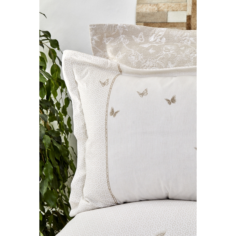 

Набор постельное белье с покрывалом Karaca Home - Mariposa gold 2019-1 золотой евро