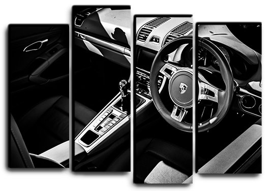 

Модульная картина на холсте из 4 частей Porsche Boxster Интерьер спортивные гоночные авто суперкары Hotel Arizona HD 82 см x 112 см