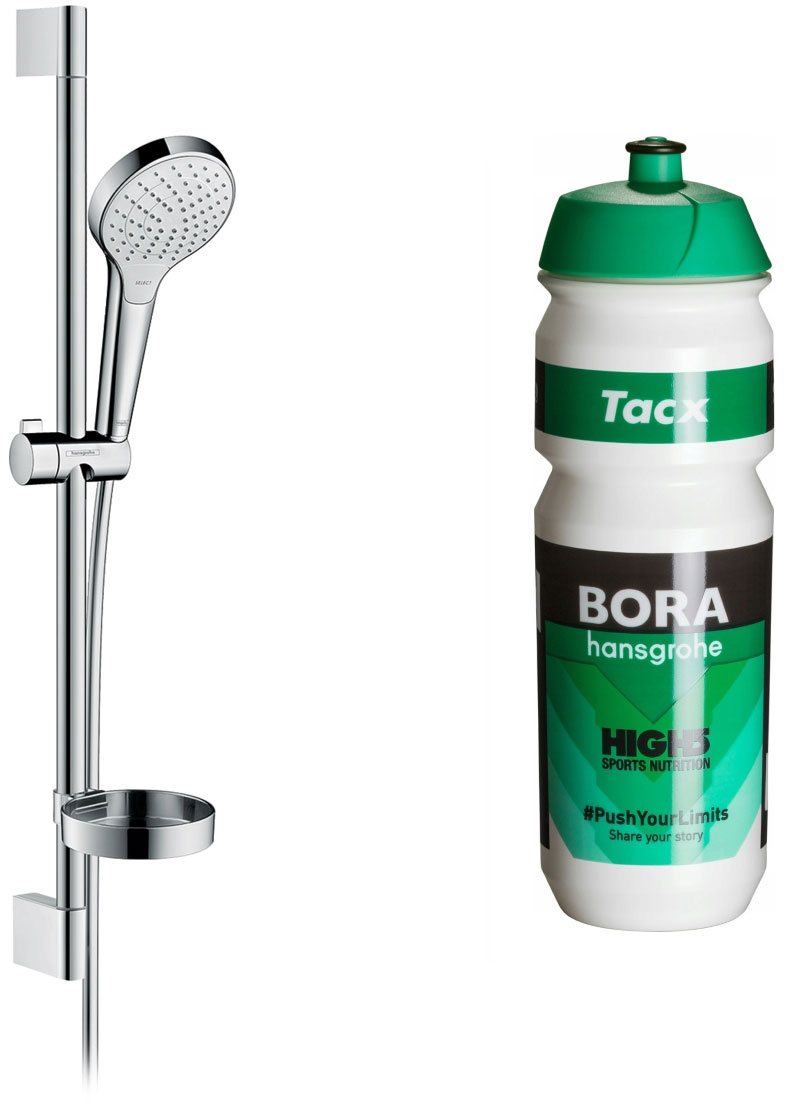 

Душевой гарнитур HANSGROHE Croma Select S Vario + велофляга TACX Pro Team Bora-Hansgrohe 0.75 л (26566400-B)