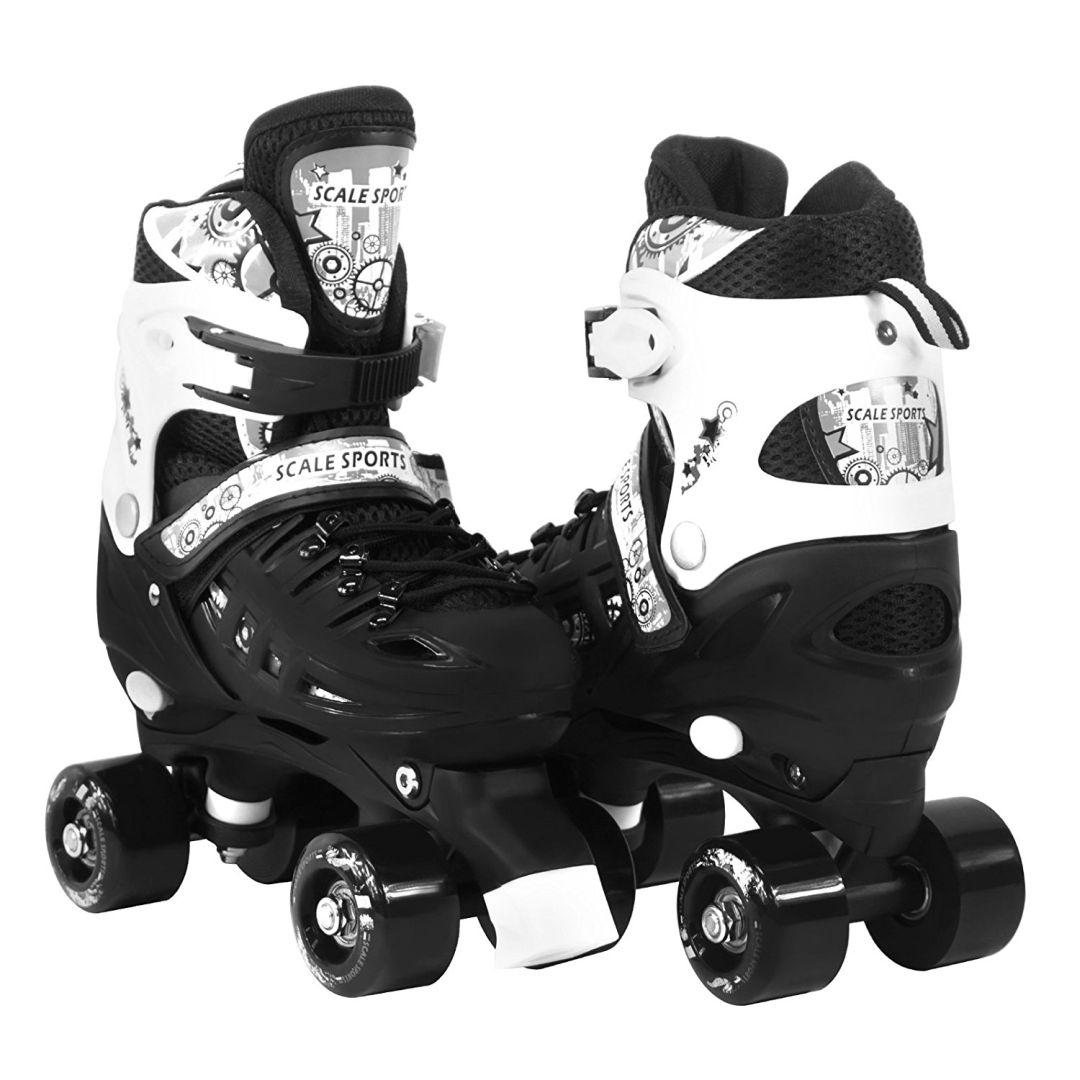 

Раздвижные ролики квады Scale Sports черные, размер 34-38