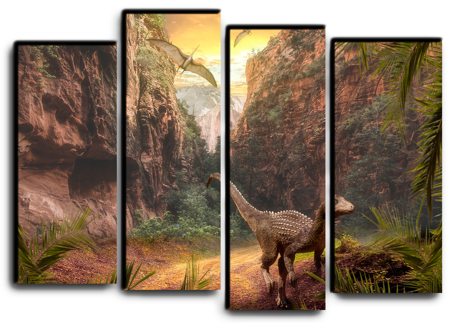 

Модульная картина на холсте из 4 частей динозавры древний мир Hotel Arizona HD 82 см x 112 см