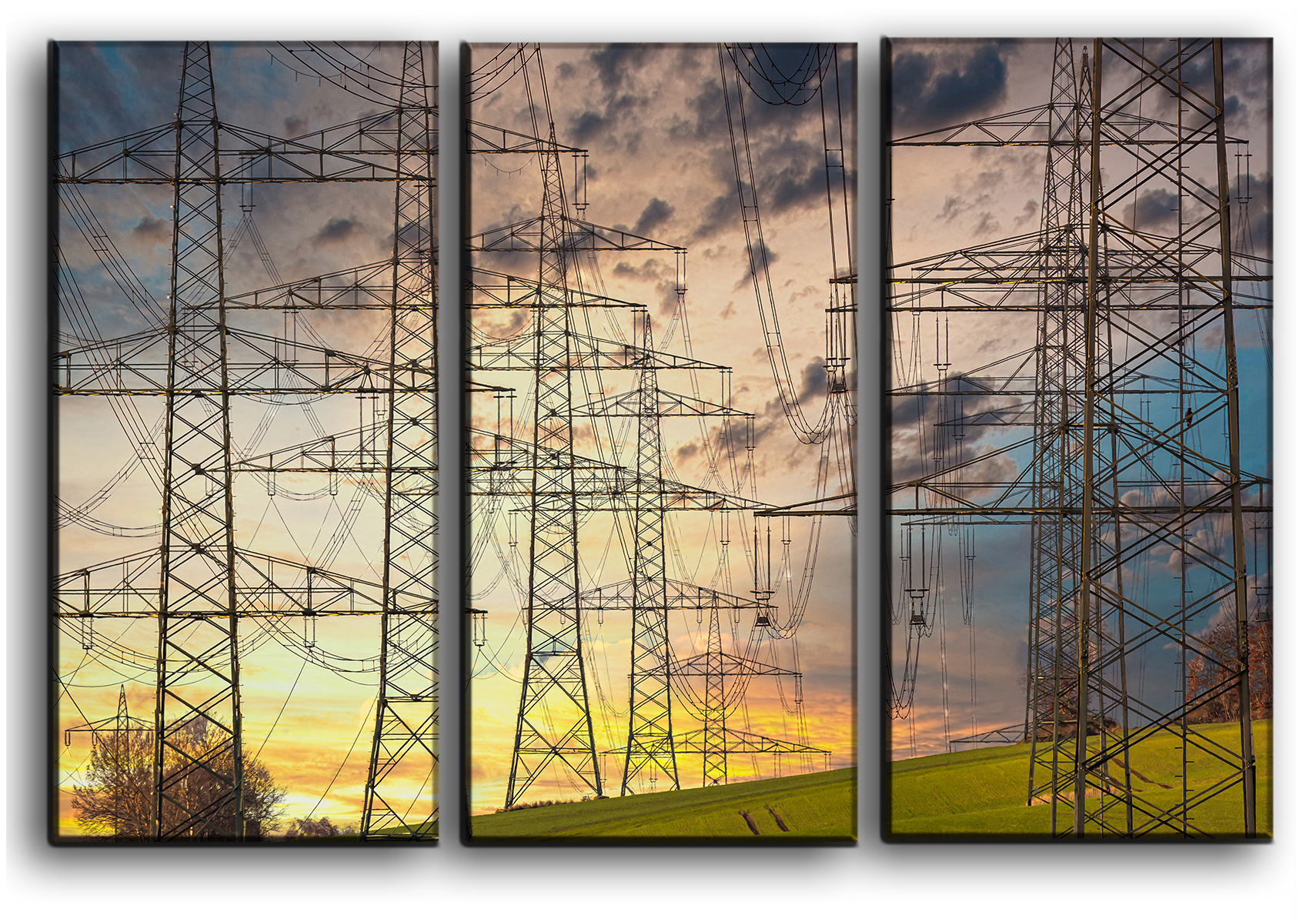 

Модульная картина на холсте из 3 частей Электричество природа пейзаж ландшафт Hotel Arizona HD 56 см x 84 см